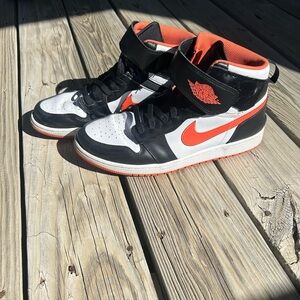 Nike Men's Black, White, and Orange High-Top Sneakers